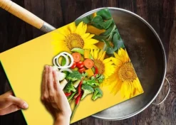SKÆREBRÆT I GLAS 52x40 BLOMSTER Best