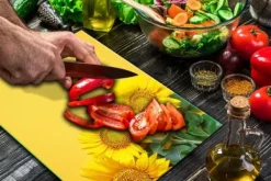 SKÆREBRÆT I GLAS 52x40 BLOMSTER Best
