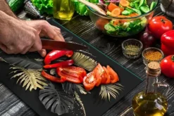 SKÆREBRÆT I GLAS 52x40 BLOMSTER Discount