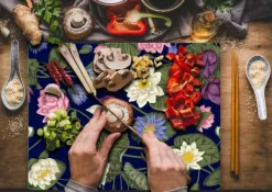 SKÆREBRÆT I GLAS 52x40 BLOMSTER Hot