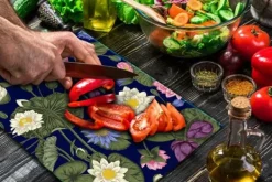 SKÆREBRÆT I GLAS 52x40 BLOMSTER Hot