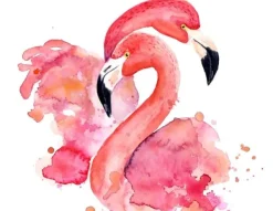 Skeer & Skovle>SKÆREBRÆT I GLAS 52x40 FLAMINGO