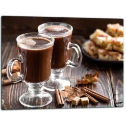 SKÆREBRÆT I GLAS 52x40 KAFFE Discount