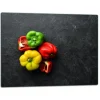 Skeer & Skovle>SKÆREBRÆT I GLAS 52x40 PEBERFRUGTER