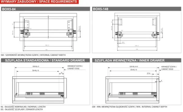 Skuffe GAMET SIMPLE BOX6, lav, hvid, 500 mm Sale