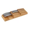 Opbevaringssystem Til Køkkenskuffer>Skuffe Knivorganisator, Bambus, 5.5x13x40 cm, Natur