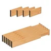 Opbevaringssystem Til Køkkenskuffer>Skuffeinddelersæt, Bambus, 6x34-44x2 cm, Natur