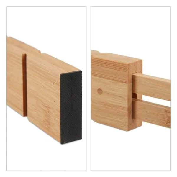 Skuffeinddelersæt, Bambus, 6x34-43,5x1,5 cm, Natur Hot