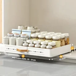 Opbevaringssystem Til Køkkenskuffer>Skuffeorganisator, Udvidelig Design, Nem Installation,Bredde 35-51cm