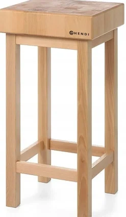 Slagterblok i træ med base 40x40x85 cm Hendi Outlet