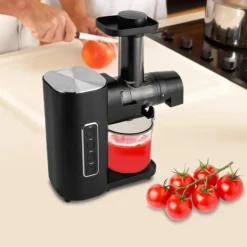Slow Juicer Koldpresser - Elektrisk saftpresser - Stor kapacitet - Justerbar hastighed - Skridsikre fødder - Nem at rengøre - Sort Best