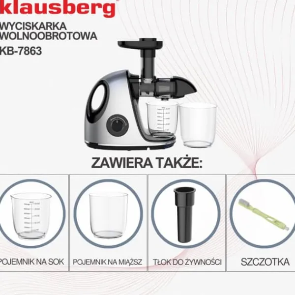Juicepresser - Nyd Friskpresset Juice Derhjemme>Slow juicer 150W til frugt og grønt KOLDPRESSE KLAUSBERG KB-7863