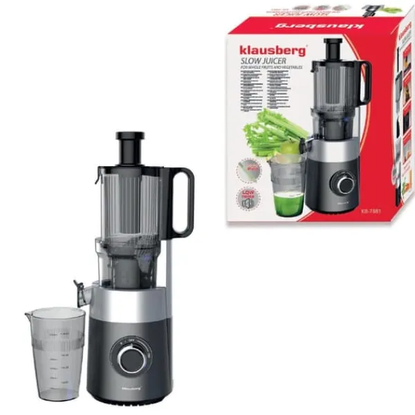 Slow juicer 180W til frugt og grønt KOLDPRESSE KLAUSBERG KB-7881 Best