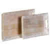 Snack bakke 45,5 x 30,5 x 5,5 cm Hvid Mangotræ (2 enheder) Best