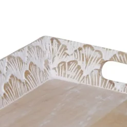 Snack bakke 45,5 x 30,5 x 5,5 cm Hvid Mangotræ (2 enheder) Best