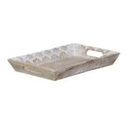 Snack bakke 45,5 x 30,5 x 5,5 cm Hvid Mangotræ (2 enheder) Best
