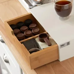 SoBuy Kaffekapselæske, opbevaring af kaffekapsler eller teposer, hvid, FRG179-WN Sale