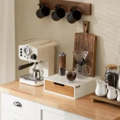 SoBuy Kaffekapselæske, opbevaring af kaffekapsler eller teposer, hvid, FRG179-WN Sale