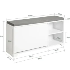 SoBuy Skobænk med hynde til indgang Skoholder Maks. belastning 150 kg Hvid FSR119-W Clearance