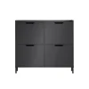 Tøj- & Garderobeopbevaring>SoBuy Smalt skoskab 100x19x90cm - 4 klapdøre | Pladsbesparende | Sort FSR100-SCH