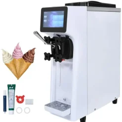 Ismaskine>Soft Serve Ismaskine 10L/H kapacitet, Enkel Smag, Bordmodel - perfekt til dessertglæde!