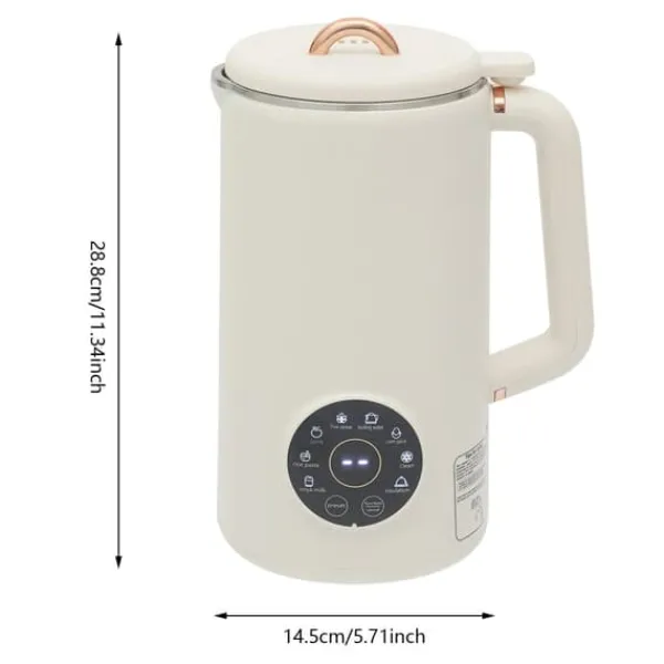 Sojamælk-Maskiner>Sojamælkemaskine & Blender - Bordmodel - 1 l - 304 rustfrit stål - 10 blade - 30000 omdr./min - 600 W opvarmning - 220 V EU-stik - Elfenben