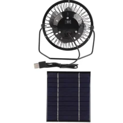 Ventilatorer>solpanelventilator 2,5W 5V solenergi USB-udgang bærbar bred anvendelse soldrevet ventilator til camping, fiskeri og vandreture