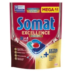 Rengøringsmiddel>SOMAT Excellence Premium 5-i-1 opvaskemaskinekapsler 819 g (42 stk.)