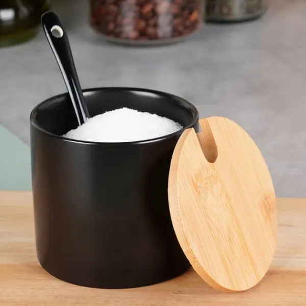 Sort keramisk sukkerskål Discount