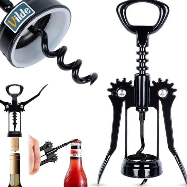 Sort metal vinproptrækker 16 cm Online