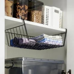 Sort metalkurv til underhylde 40,5x26,5x14,5 cm Outlet
