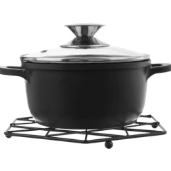 Bordskånere>Sort metalpotteholder RADKA 22,5 cm