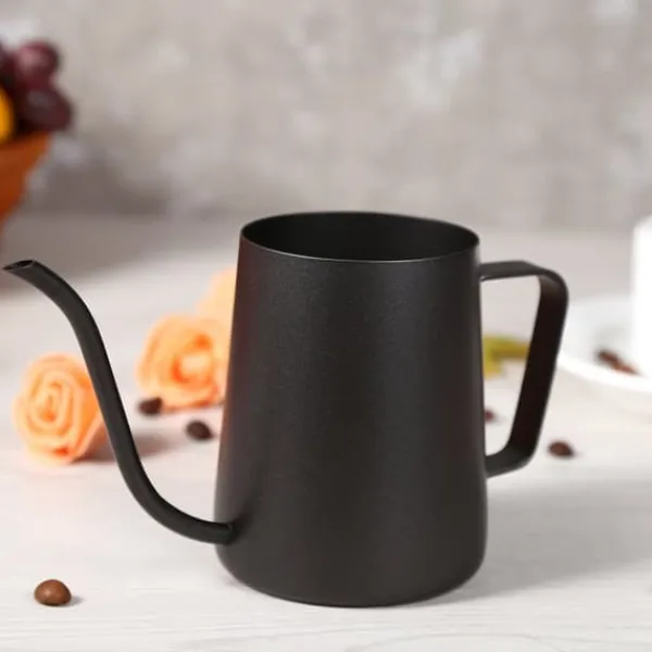 Elkedel>Sort Rustfrit Stål Svanehals Kaffekande (350ml)