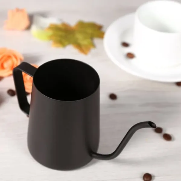 Elkedel>Sort Rustfrit Stål Svanehals Kaffekande (350ml)