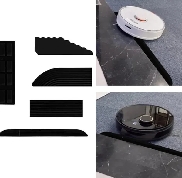 Robotstøvsugere>Sort tærskelrampe til robotstøvsugere (sæt med 4)