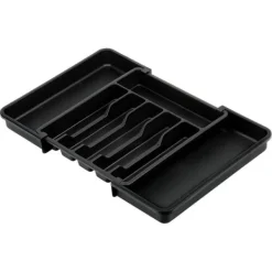 Sort udtrækkelig bestikskuffeindsats 33-56,5x37,5 cm Outlet