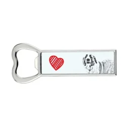 St. Bernard, hund fra St. Bernarda - flaskeåbner med en hund, personlig køleskabsåbner, unik gave til en mand fra Art-Dog New
