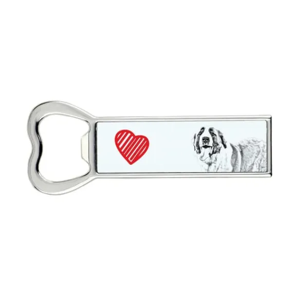 St. Bernard, hund fra St. Bernarda - flaskeåbner med en hund, personlig køleskabsåbner, unik gave til en mand fra Art-Dog New