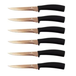 SÆT BØFKNIVE 6 STK BERLINGER HAUS BH-2613 SORT ROSE New