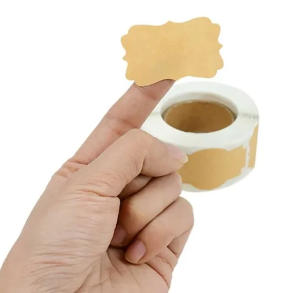 Tilbehør Til Madopbevaring>250st Kraft Paper Labels til dåser, gaver + blyant