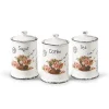 Honningkrukker>Sæt med 3 keramiske beholdere til kaffe, te og sukker MAESTRO ROSE MR-20050-03cs