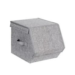 Sæt med 3 opbevaringskasser med låg Outlet