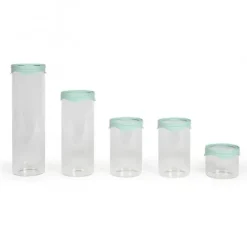 Opbevaringsdåser>Sæt med 5 opbevaringskrukker - LIVOO - MEN399 - 450 ml - Borosciliatglas - Silikone og glaslåg
