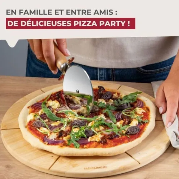 Sæt med 2 pizzabrætter med skærehuller - FACKELMANN - Ø 32 cm Clearance