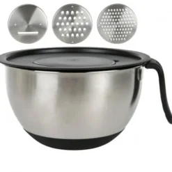 Sæt med skål i rustfrit stål 3 liter med rivejern Hot