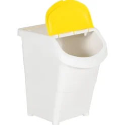 Stabelbare affaldsspande med låg - 3 stk. 120 l | Farve: Hvid | Materiale: PP New