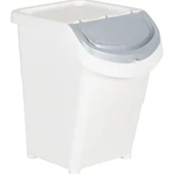 Stabelbare affaldsspande med låg - 3 stk. 120 l | Farve: Hvid | Materiale: PP New