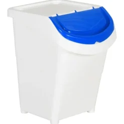 Stabelbare affaldsspande med låg - 3 stk. 120 l | Farve: Hvid | Materiale: PP New