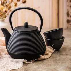 Støbejern tekande 1.0L med støbejerns kopper KINGHOFF KH-1846 Outlet
