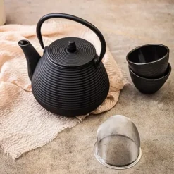 Støbejern tekande 1.0L med støbejerns kopper KINGHOFF KH-1846 Outlet